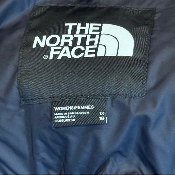 NWT! 1X Nuptse - The North Face Women's Light Yellow & Black Puffer - Picture 6 of 14